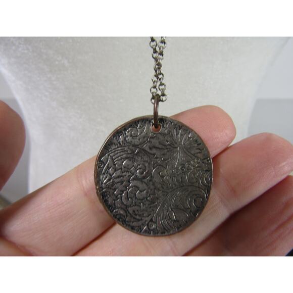 American Eagle Silver Tone Charm Chain Necklace 36" Boho Cottagecore Pendant - Picture 3 of 6